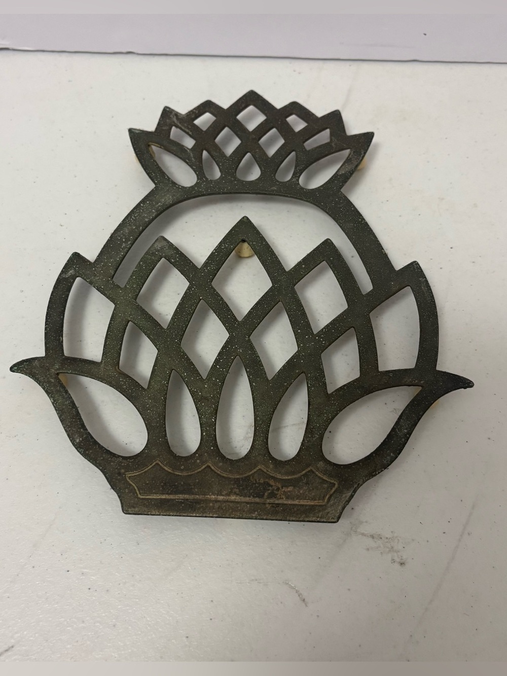 Vintage Pineapple Trivet Hot Plate Metal Collectible Tiki Leonard Silverplate